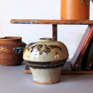 Vintage Tonala Vase: Hand-Painted Mexican Folk Pottery