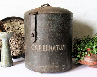 Antique French metal bin, metal storage container, shabby chic décor, cottage chic, rustic and farmhouse décor bin