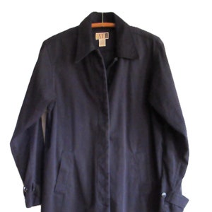 Vintage Dark Denim Trench Coat: Unisex Size M