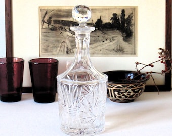Carafe en cristal d'Édimbourg vintage, motif étoile d'Édimbourg, décoration de bar.