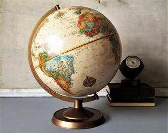 Vintage Office Home Decor Replogle Globe World Classic Series Raised With Tripod