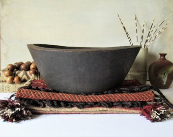 Hand Carved Primitive Wooden Bowl Cut Out Bowl Animal Carved wood Bowl Tribal Travel Decor Ethnic Style Collectible Wood Art