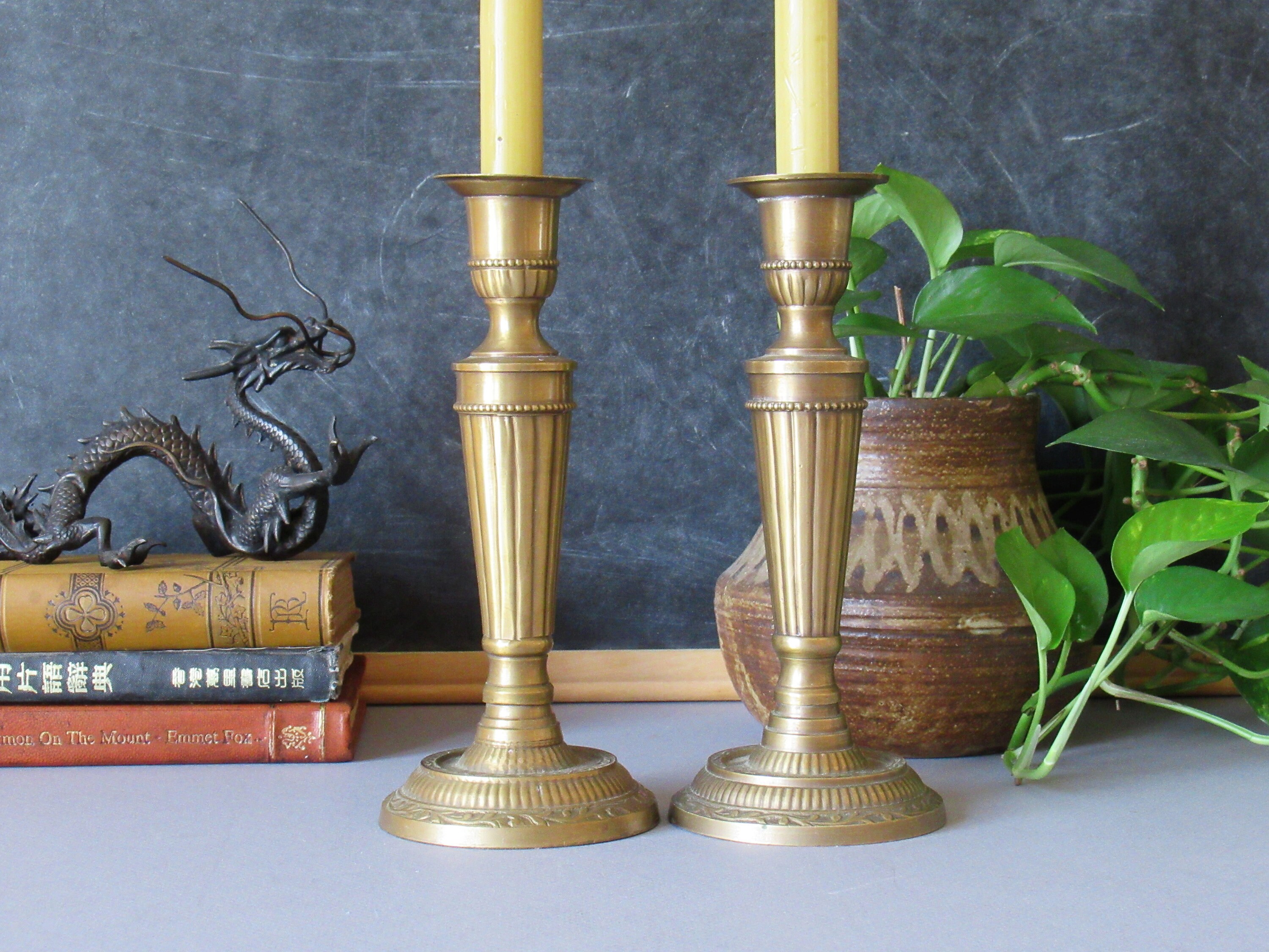 Vintage Elegant Brass Candle Holders, Shabby Chic Style Candle Holders,  Wedding Decor. -  Canada