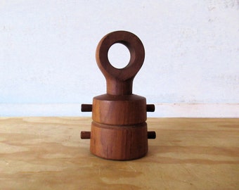 Dansk 857 Eyelet Jens Quistgaard teak pepper mill and salt shaker.