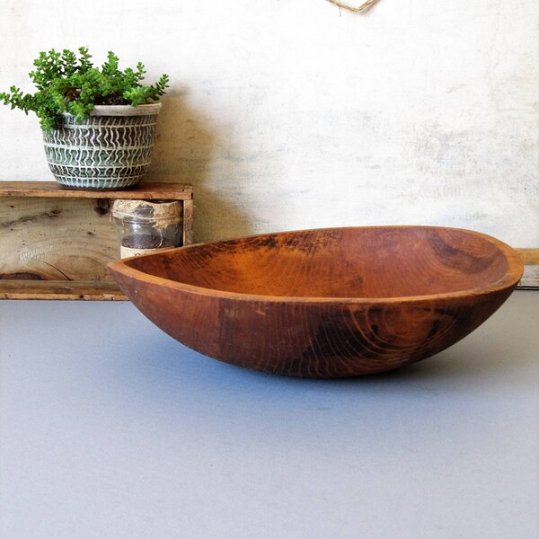 Tazón de pasta de madera vintage, granja taza, tazón de fuente de madera rústica, Ensaladera, decoración chic cottage