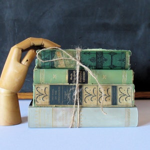 Small Books Instant Library Vintage Book Collection Home Decor Assortment,  Set of Six 