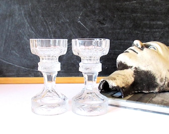 Candelabros de cristal, juego de dos, elegante decoración de mesa