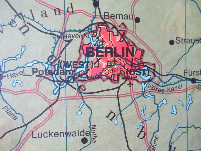 Vintage Unframed Wall Map of Germany Before the Unification - Etsy