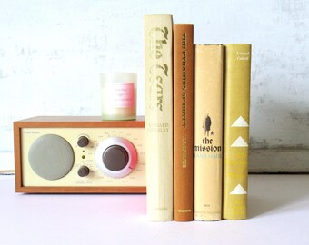 Small vintage warm tone books, decorative and smart book collection, set of four