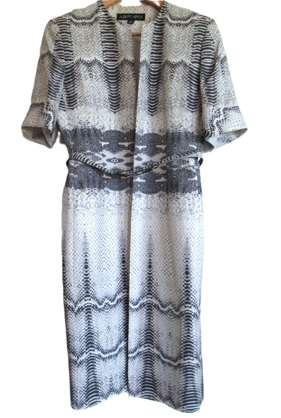 Vintage Albert Nipon Silk Dress Coat: Animal Prin… - image 2
