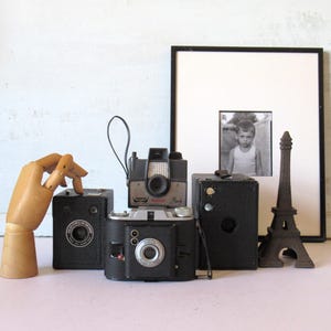 Vintage Camera Decor Set: Bookshelf & Desk Display, Photo Props