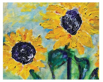 Rise, Sunflower Art Print – Colorful Floral Wall Art