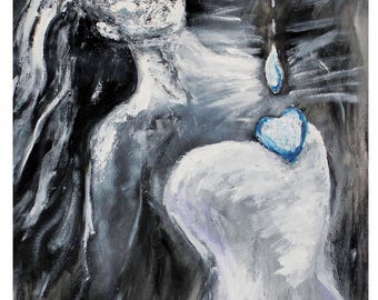 He's Pouring Inspirational Art Print – Spiritual Wall Art for Hope & Encouragement
