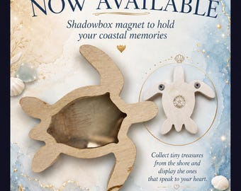 Small Shadow Box Magnet - Turtle