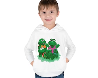 Cute Cartoon Frogs Toddler Hoodie