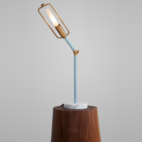 Brass Flexible Desk Lamp w/ Marble Base