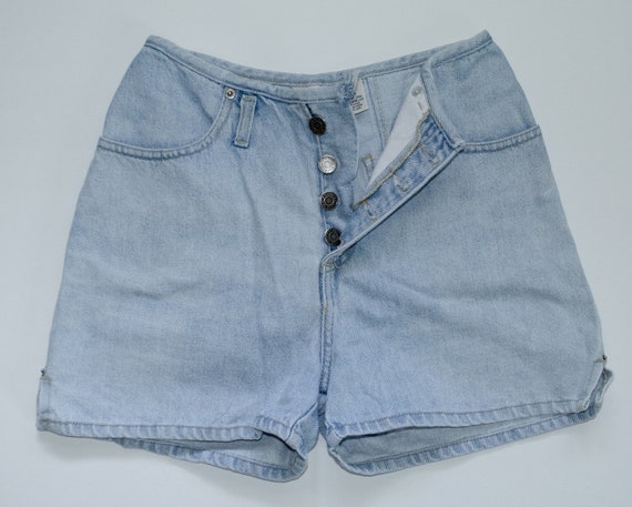 high rise button fly shorts