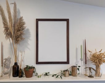 Custom Sized Handmade Solid Walnut Picture Frame with Cherry Splines