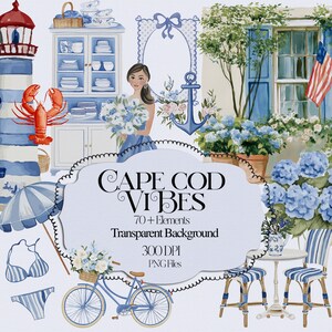 Akvarell Cape Cod Clip Art