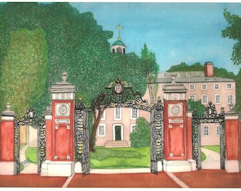Van Wickle Gates at Brown University signed and numbered print