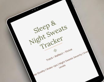 Menopause Sleep Tracker | Night Sweats Journal, Perimenopause Log (PDF Download)