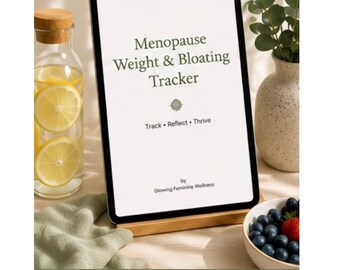 Menopause Weight & Bloating Tracker | Perimenopause Wellness Log (Digital Download)