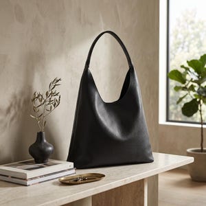Soft Vegan Leather Hobo Bag: Slouchy Shoulder Tote Purse for Women
