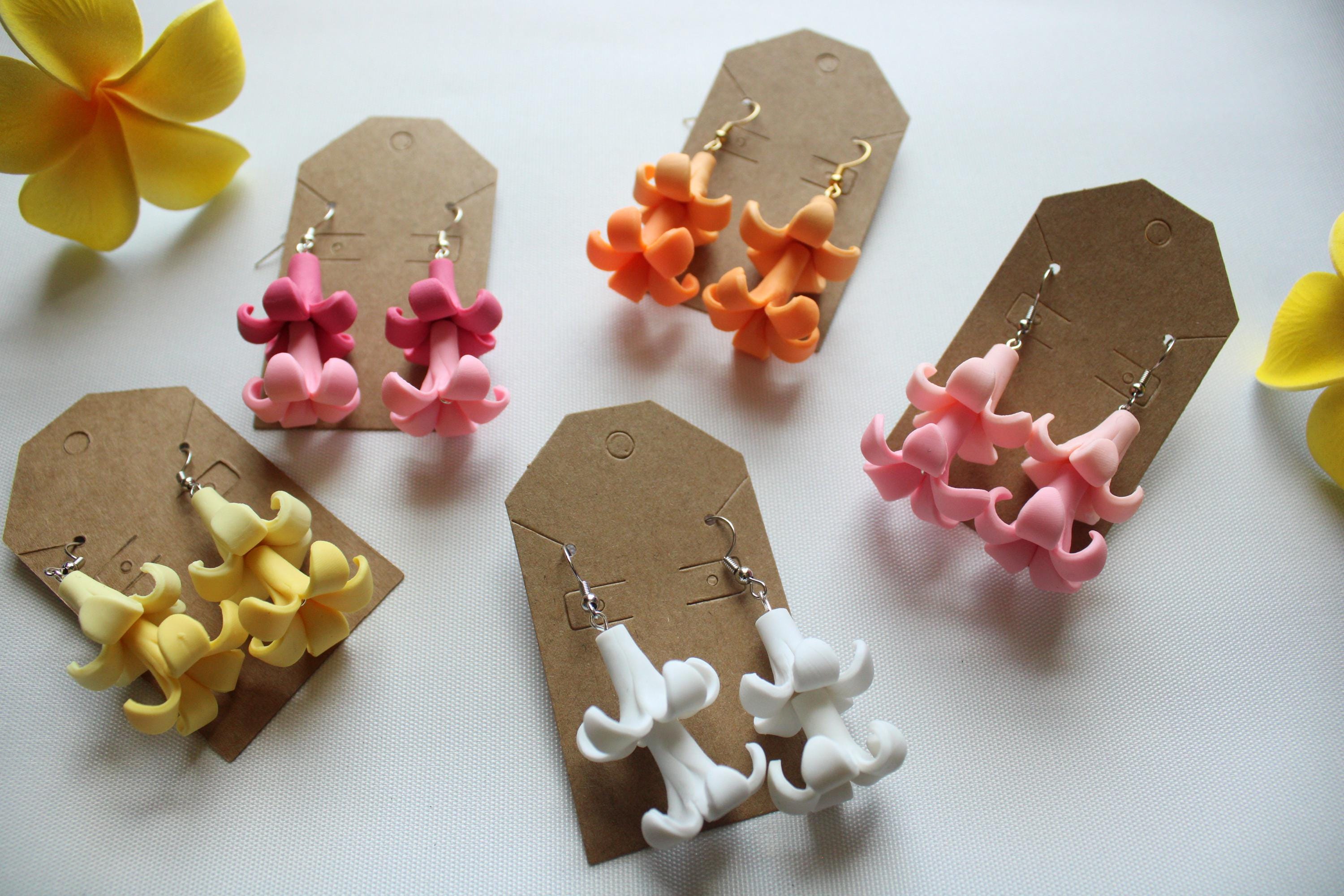 ERUBERU クレイフラワー アクセサリーキット RK-324 Puakenikeni Hawaiian Earrings | Handmade Floral Earrings