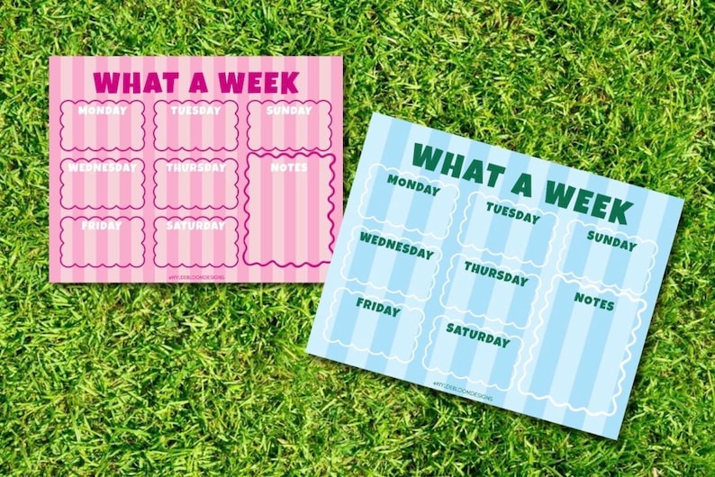 Pink Blue Notepad Bundle | Weekly Planner, Grocery List, To-do Pad Set ...