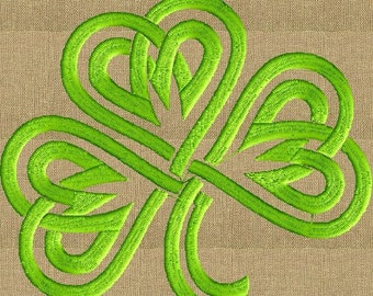 Shamrock Celtic Scroll Design - EMBROIDERY DESIGN FILE - Instant download - 2 sizes - Exp Vp3 Dst Hus Jef Pes formats