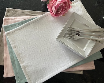 Pure Linen Placemat - Premium Linen - Your choice of colors - Custom Embroidered - Holiday Easter Passover