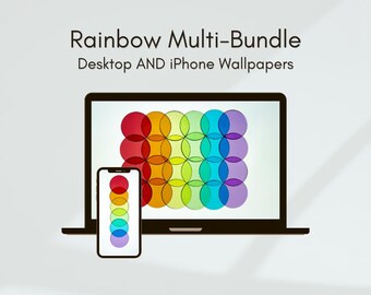 5 Pk - Regenbogen Wallpaper Multi-Bundle für Handys und Laptops / Desktops