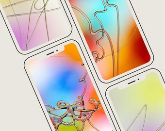 5er-Pack – Lineare abstrakte iPhone-Hintergrundbilder