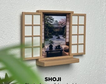 Marco de fotos y llavero Shoji / Decoración de pared de inspiración japonesa / Colores personalizados disponibles