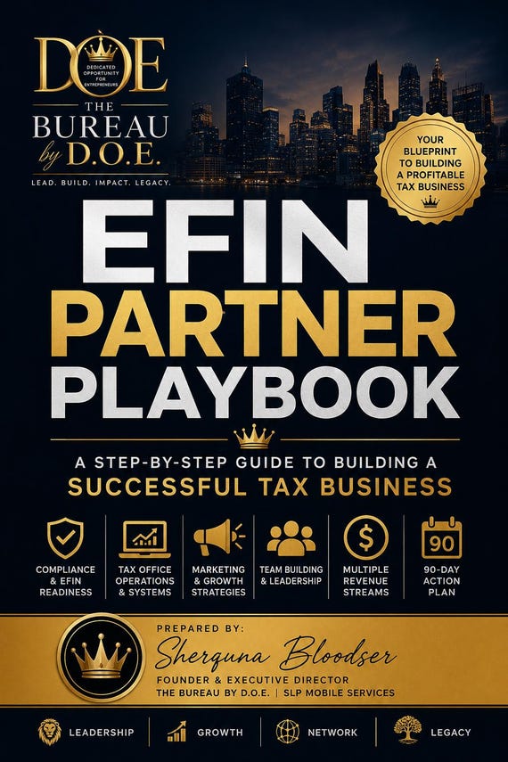 EFIN Partner Playbook | Tax Business Startup Guide, Operations Manual (Digital Download)