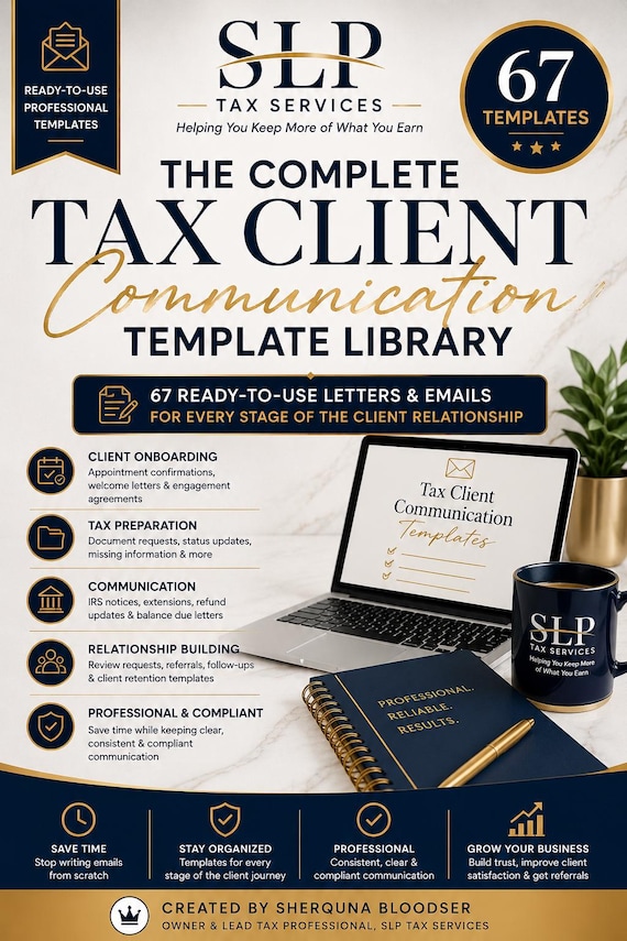 Tax Preparer Client Communication Templates | 67 Tax Office Email & Letter Templates | Tax Professional Toolkit | Tax Business Forms