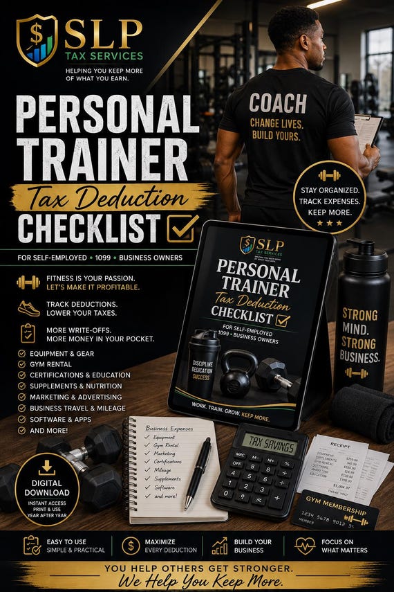 Personal Trainer Tax Deduction Checklist | Fitness Coach Business Expenses | 1099 Self Employed Trainer Tax Guide