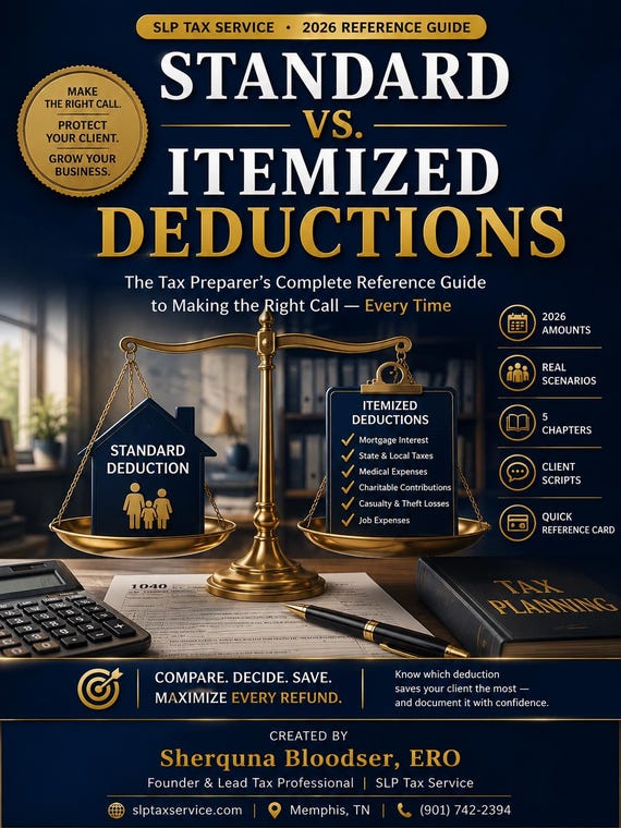 Standard vs Itemized Deductions Guide | 2026 Tax Law | Tax Preparer Reference | Schedule A Explained