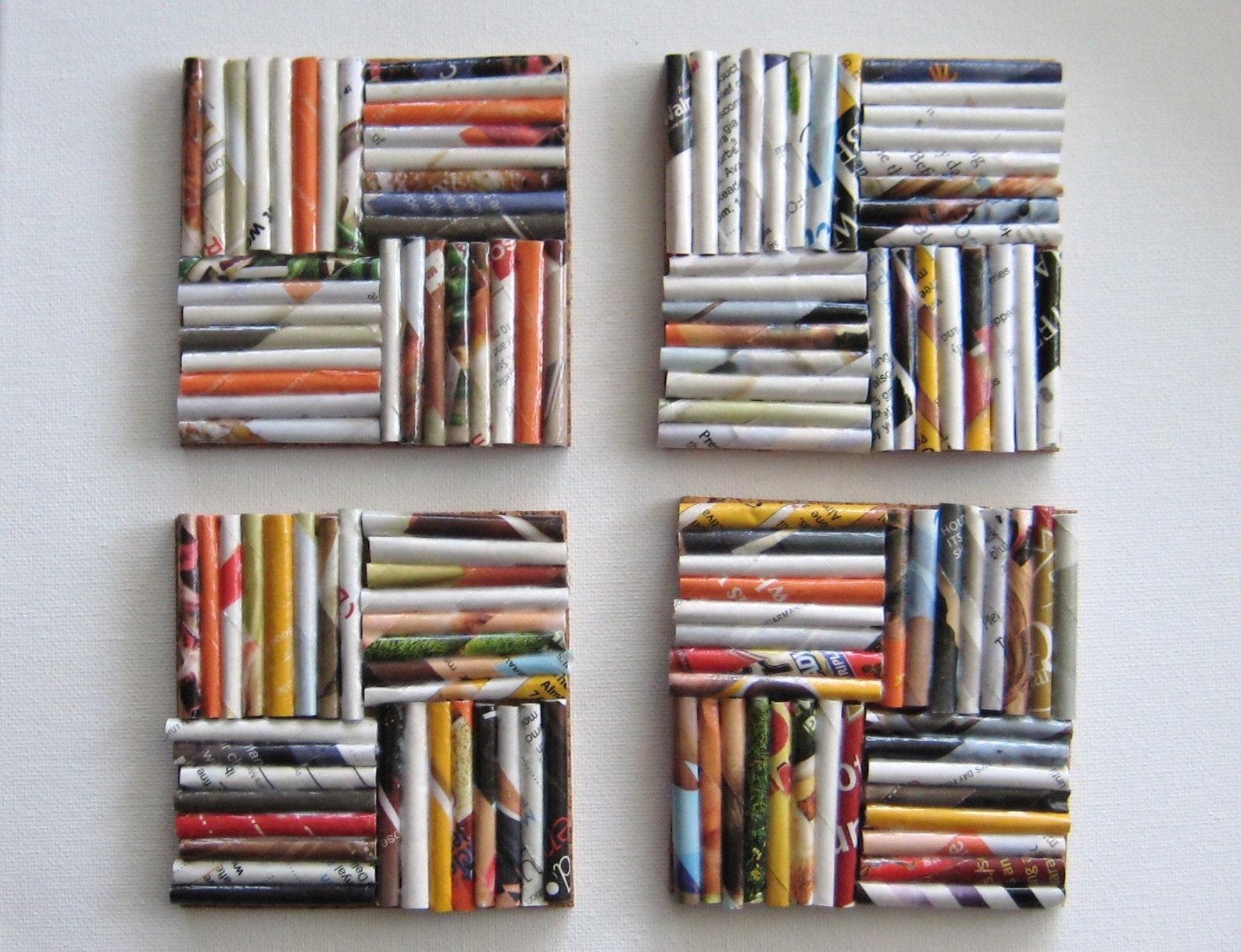 Magazine Coasters Set of 4 Upcycled Magazines Square Etsy