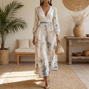 elegant loose dresses Elegant Big Swing Loose Dresses Spring Women Long Sleeve Round Neck Zipper Dress Autumn High Waist Casual Ankle Length Dress