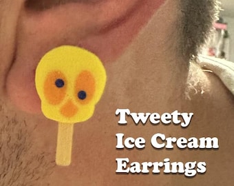 Tweety Bird Ice Cream Earrings