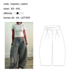 Snap Waist Barrel Pant Sewing Pattern