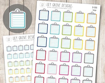 S-550 - Striped Clipboards To Do Lists, Functional Stickers, To Do - Perfect for Erin Condren, Limelife, Mambi, Plum Paper, Happy