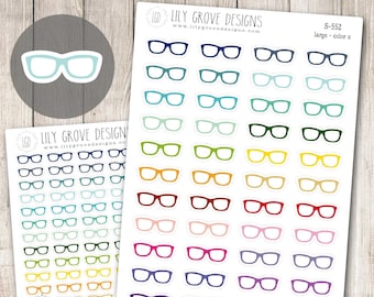 S-552 - Glasses Planner Stickers, Eyeglasses, Eye Doctor - Perfect for Erin Condren, Limelife, Happy Planner, and Plum Paper Planners