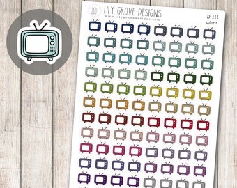 D-111 - Television TV Doodle Planner Stickers, Movie TV Show Series