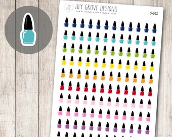 S-542 - Nail Polish Planner Stickers – Manicure, Pedicure, Spa Day Reminders