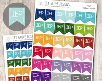 S-529 - IEP Tag Flag Planner Stickers - Teacher Planner Stickers - Exceptional Education Stickers - School Planner Stickers
