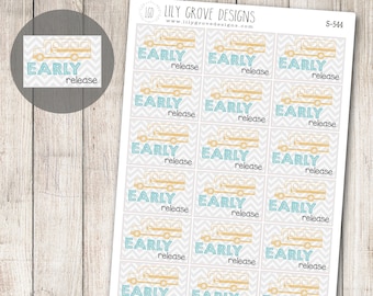 S-544 - Early Release Planner Stickers, Chevron, Teacher Planner, School Stickers, Early Out, College - Perfect for Erin Condren, Plum Paper