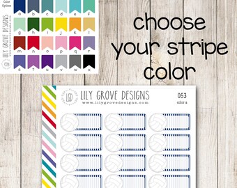 053 - Volleyball Planner Stickers, Striped Box, Perfect for Erin Condren Life Planner, Plum Paper Planner, Happy Planner