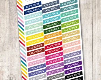 028 - Cancelled Diagonal Marker Planner Stickers, Rescheduled Planner Stickers, Appointment Planner Stickers